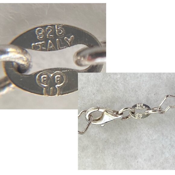 Sterling Silver 925 IBB Dainty 6MM Open Heart Link Chain Necklace 17.5" - Picture 9 of 16